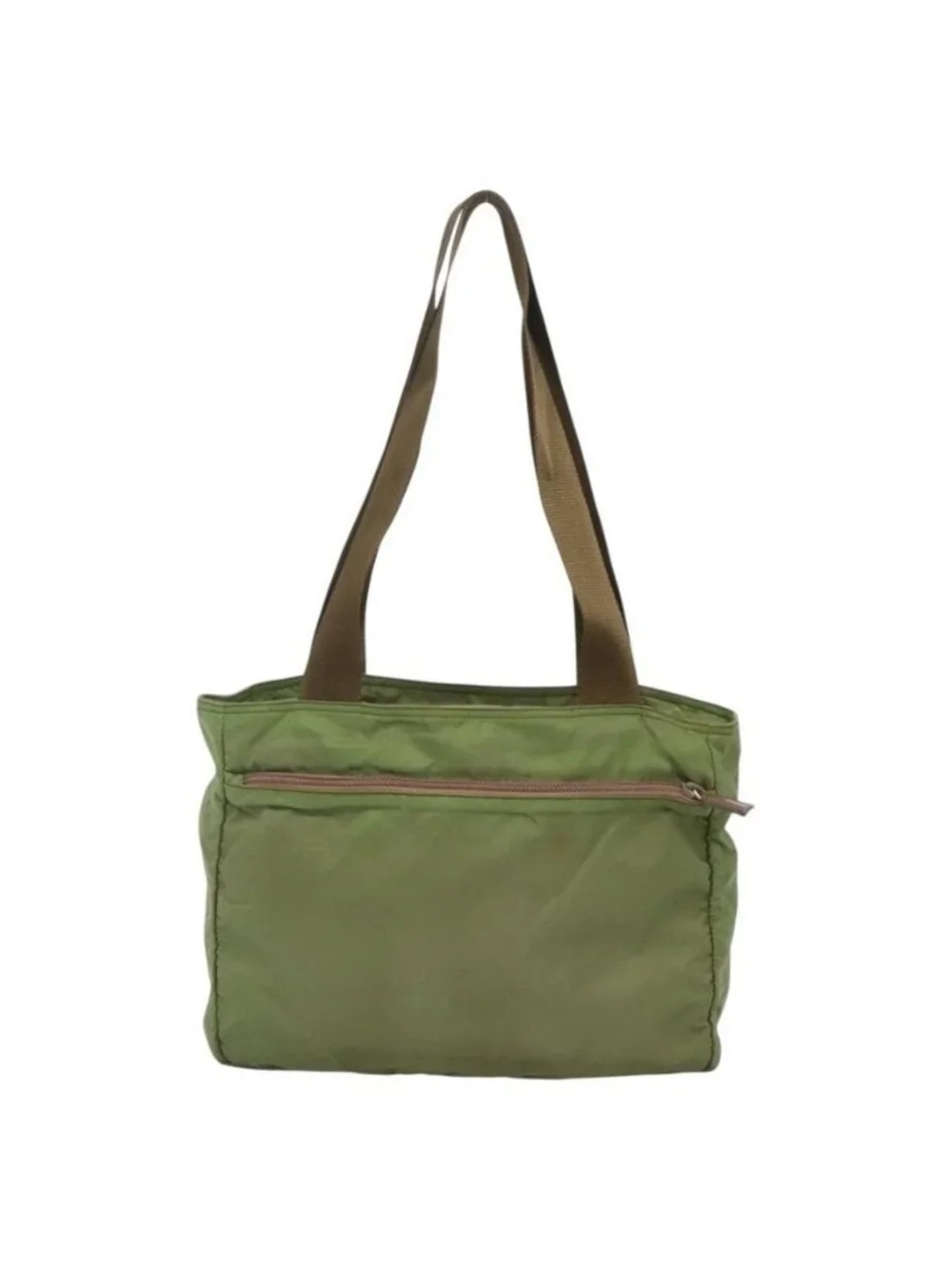 Authentic PRADA Shoulder Bag Nylon Khaki Silver - Picture 9 of 16